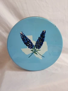 Vintage Texas Bluebonnet Historical Dose, Obstkuchen Dose Cowboys Pferde Siedler - Bild 1 von 11