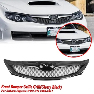 Kit de parrilla de parachoques delantero para Subaru Impreza WRX STi 2008-11 2009 negro Foto 1 de 4