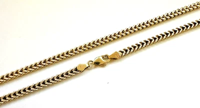 10K Yellow & White Gold Chain Necklace Two Tone FRANCO Design  26" HIP HOP Chain - Image 1 of 4