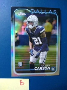 2024 Topps Chrome Refractor Caelen Carson #276 Dallas Cowboys Rookie RC - Picture 1 of 2