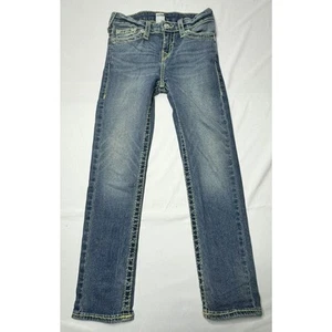 True Religion Youth Girls Adj Waist Straight Leg Stretch Jeans - Sz 7 (23x23) - Picture 1 of 7