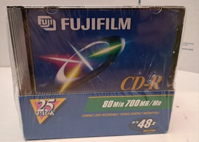 Fujifilm CD-R New Sealed 80min 700MB 48X Slim Case 25 Pack #2 - Image 1 of 4