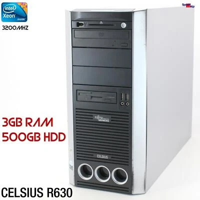 FSC Fujitsu Siemens Celsius R630 3GB Dual Xeon Computer WorkstationPS150 500GB - Image 1 of 4