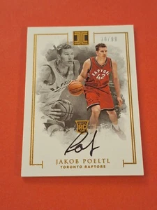 2016-17 Panini Impeccable Rookie Autograph #133 Jakob Poeltl RC #/99 Raptors  - Bild 1 von 2