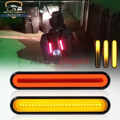 3 in 1 LED Rear Fender Bagger Filler Panel Brake Turn Lights for Harley Touring - Image 1 of 4