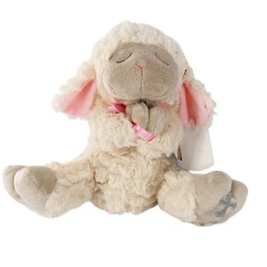 Ganz Serenity Lamb Plush Crib Cross & Prayer Tag 11" Cream & Pink Easter Baptism - Picture 1 of 11