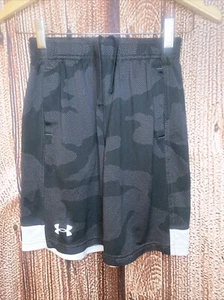 Under Armour Boy’s Athletic Shorts Pockets Elastic Waist Loose Fit Black Medium - Picture 1 of 5
