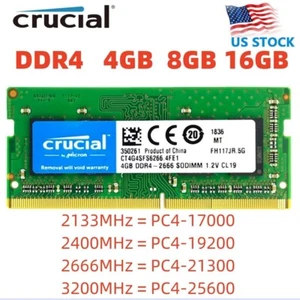 Crucial DDR4 4GB 8GB 16GB 3200 2400 2666 memory SO-DIMM Laptop RAM Notebook RAM - Picture 1 of 12
