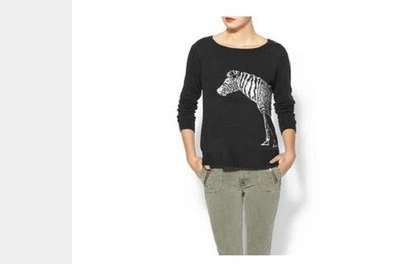 RD стиль говорить зебра пуловер свитер черный и белый маленький и средний новый - Изображение 1 из 2