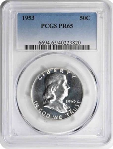 1953 Franklin Silver Half Dollar PR65 PCGS - Picture 1 of 2