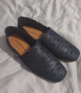 Lucky Brand Damen-Slipper schwarz Laser geschnitten bequem Dalani Leder flach 8 M - Bild 1 von 6