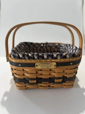 Longaberger JW Mini Cake Basket,liner,protector,riser Cover
