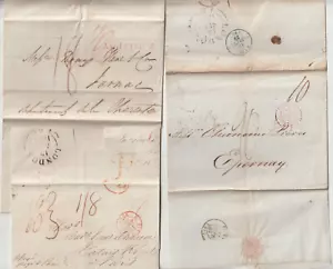 1820/41 VERPACKUNG & 2 GANZE BRIEFE LONDON NACH FRANKREICH VERSCHIEDENE PORTOKOSTEN FBO PMKS - Bild 1 von 3