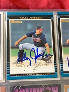 KELLY JOHNSON AUTOGRAPHED SIGNED 2002 BOWMAN CARD ATLANTA BRAVES COA - Picture 1 of 1