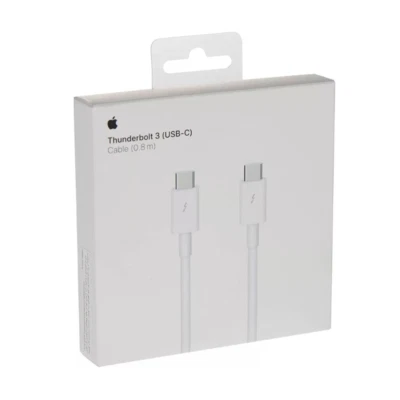 GENUINE APPLE THUNDERBILT 3 PRO 0.8M USB-C CABLE (MALE TO MALE) A1896 - WHITE - Image 1 of 4