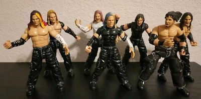 JAKKS Pacific WWE WWF Jeff & Matt Hardy Boyz Action Figures 7" 1999 Lot Of 7 - Image 1 of 4