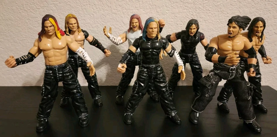 Lote de 7 figuras de acción JAKKS Pacific WWE WWF Jeff & Matt Hardy Boyz 7" 1999 Foto 1 de 4