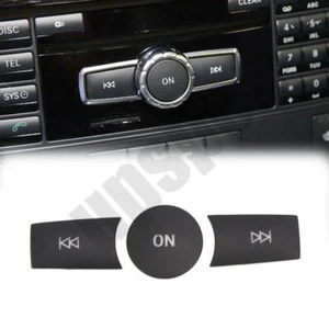 Black Volume Button ON Button Cover Trim For Mercedes Benz C E GLK CLS ML Class - Picture 1 of 5