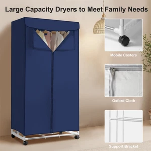 1010W Electric Portable Folding Dryer 110V Small Vertical Dryer 3-layer Blue USA - Picture 1 of 9