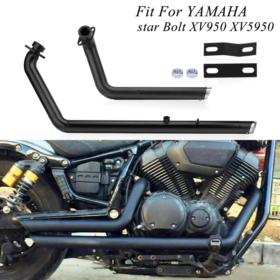 For Yamaha V Star Bolt XVS950 2010-2024 Shortshots Staggered Exhaust Pipe System — 第 1/4 张图片