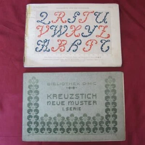 1930s VINTAGE GERMAN DMC SET OF TWO EMBROIDERY ALBUM BOOKLETS - Picture 1 of 12