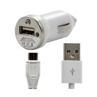 USB Cigar Light Car Charger + White Data Cable for Sony Xperia S