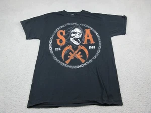 Sons Of Anarchy Shirt Mens Adult Large Black Orange SOA Motorcycle Bike Shirt - Picture 1 of 11