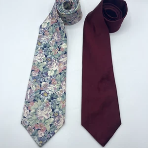 J. Peterman Company Lexington Kentucky Lot 2 Mens Handmade Silk Tie 60" × 3.5" - Picture 1 of 8