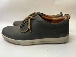 ECCO Shoes Mens 40 US 9/9.5 Casual Leather Charcoal Gray Lightweight - Picture 1 of 9