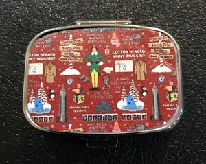 NEW! Buddy the Elf Holiday Christmas Mirrored Travel Pill Box Medicine Storage - Picture 1 of 4