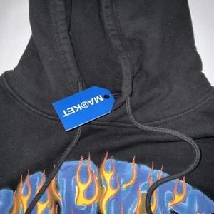 MARKET Designer Hoodie. Flames. Sz. XXl Adult. Black, LOGO. - Picture 1 of 12