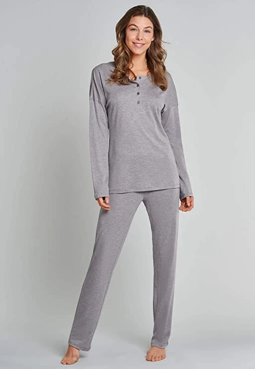Schiesser Damen Sleep Lounge Anzug Pyjamaset Taupe Gr 44 EDEL - Bild 1 von 1