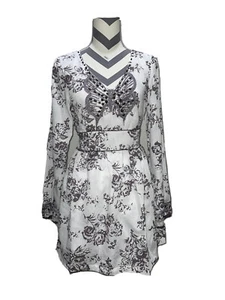 miss kelly 1999 m purple butterfly dress flower print - Picture 1 of 8