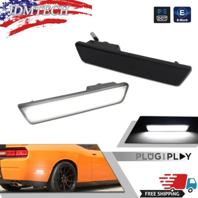 Smoked Rear Side Marker Light White LED For 08-14 Dodge Challenger/11-14 Charger - Image 1 of 4
