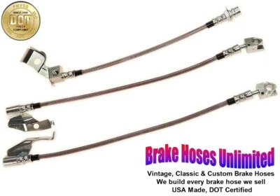 CONJUNTO DE MANGUEIRA DE FREIO INOXIDÁVEL Ford Mustang 1971 1972 1973 - Disco dianteiro - Imagem 1 de 2