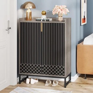 5-Tier Entryway Shoe Cabinet Shoe Storage Organizer Shoe Rack Shelf with Doors - Picture 1 of 28