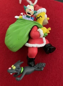 Carlton Cards Homer Simpson Santa Christmas Ornament 2004 Krusty Cat Gift Bag - Picture 1 of 5