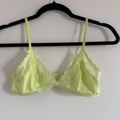 Aerie Bralette Bra Unlined Bright Green Floral Lace S NWOT - Image 1 of 4