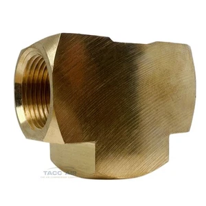 3/4" Female NPT Pipe Equal Tee Brass Threaded Pipe Fitting FNPT - Picture 1 of 6