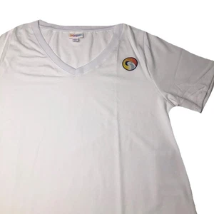 MEDIUM CHRISTY TEE LuLaRoe ~ SOLID WHITE w/ WAVE ~ V-Neck T-Shirt Sizes 10-12 - Picture 1 of 5