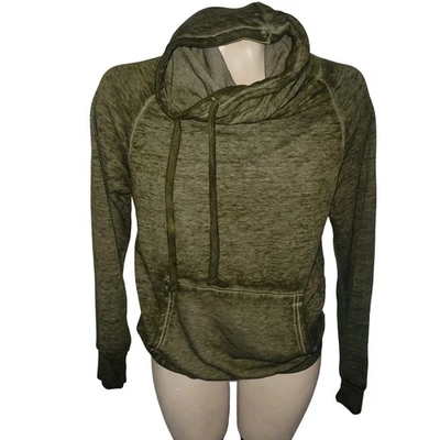 Sudadera con Capucha Derek Heart Verde Oliva Cuello Capucha Envejecido S Atlética Cómoda Foto 1 de 4