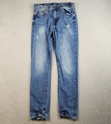 Jeans Aero Dad para Hombres 30x29 Azul Envejecido Pierna Recta Sueltos Denim Tiro Alto Foto 1 de 4
