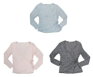 Top Rebellious One Tie Acento Frontal Cuello en V Manga Larga Talla Grande Nuevo con Etiquetas - Imagen 1 de 4