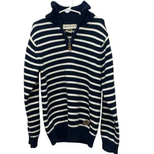 H&M LOGG Boys Medium 8-10 Cotton Navy Long Sleeve 1/4 Zip Pullover Sweater - Picture 1 of 6