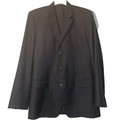 Holland & Sherry Balani 运动外套西装外套男式 42? 黑色条纹尺寸 — 第 1/4 张图片