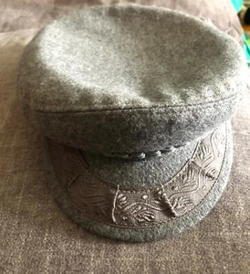Greek Fishermans Cap Gray Wool Lined Made In Greece SZ 58-7 1/4 - Picture 1 of 9