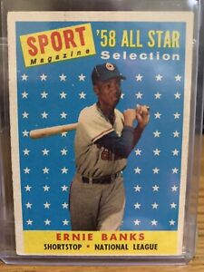 1958 Topps Baseball Ernie Banks Sport's Magazine 58 All Star Selection #482