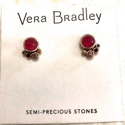 VERA BRADLEY H Confetti Earrings (22714-G34507, Rose Gold Tone Pink) >NEW< - Image 1 of 2