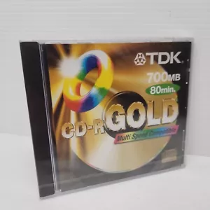 TDK CD-R Gold Blank Media 700MB 80min Multi Speed Compatible Disc BRAND NEW - Picture 1 of 3