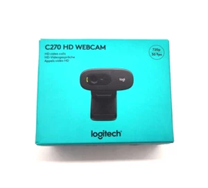 Logitech C270 HD Webcam mit Mikrofon USB 2.0 Fester Fokus PC Webkamera für Skype - Bild 1 von 4